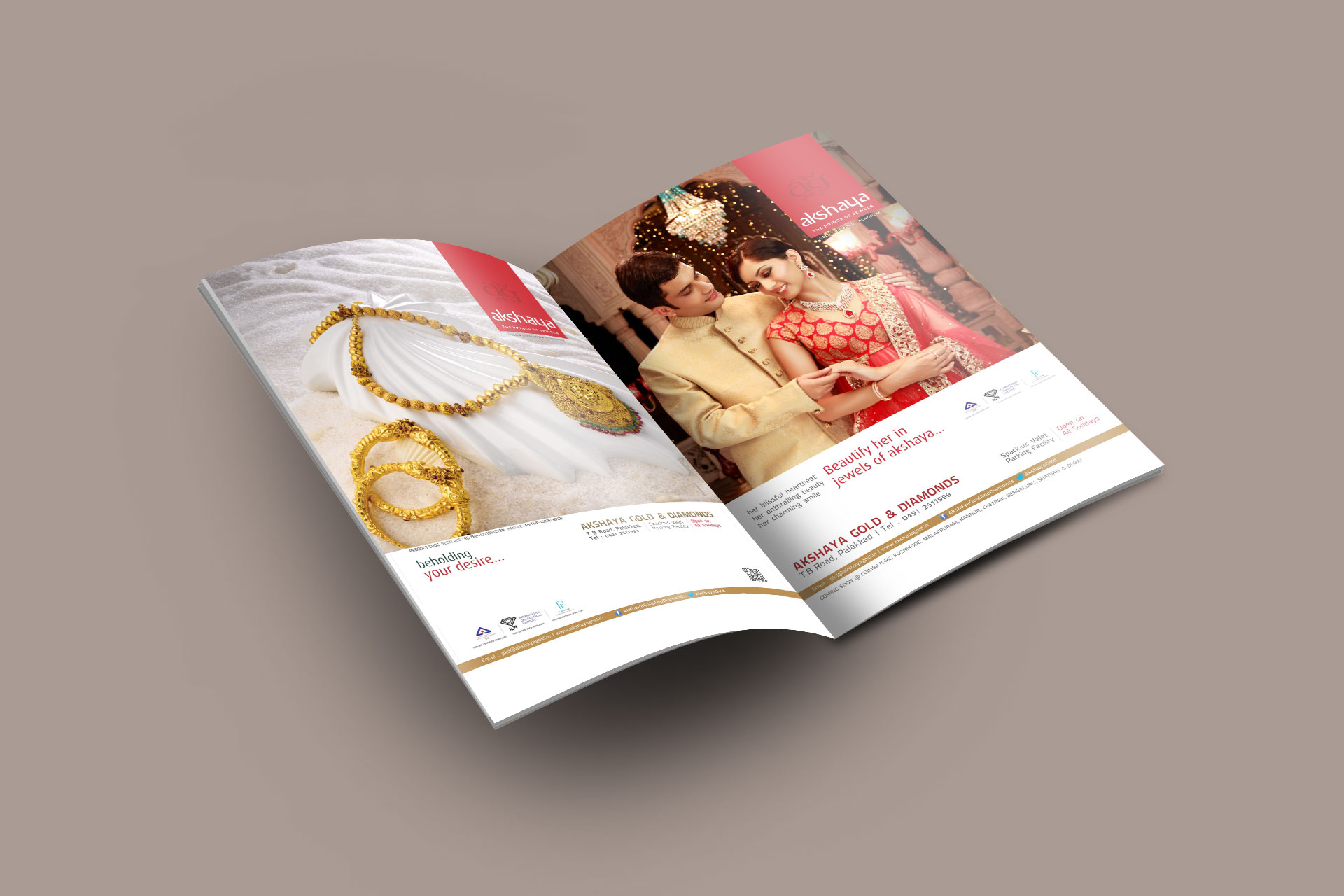 Akshaya Gold & Diamonds multiple magazine jewellery advertisements